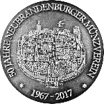 Medaille des Münzvereins Neubrandenburg zum Jubiläum 2016 - Silber - Stadtansicht